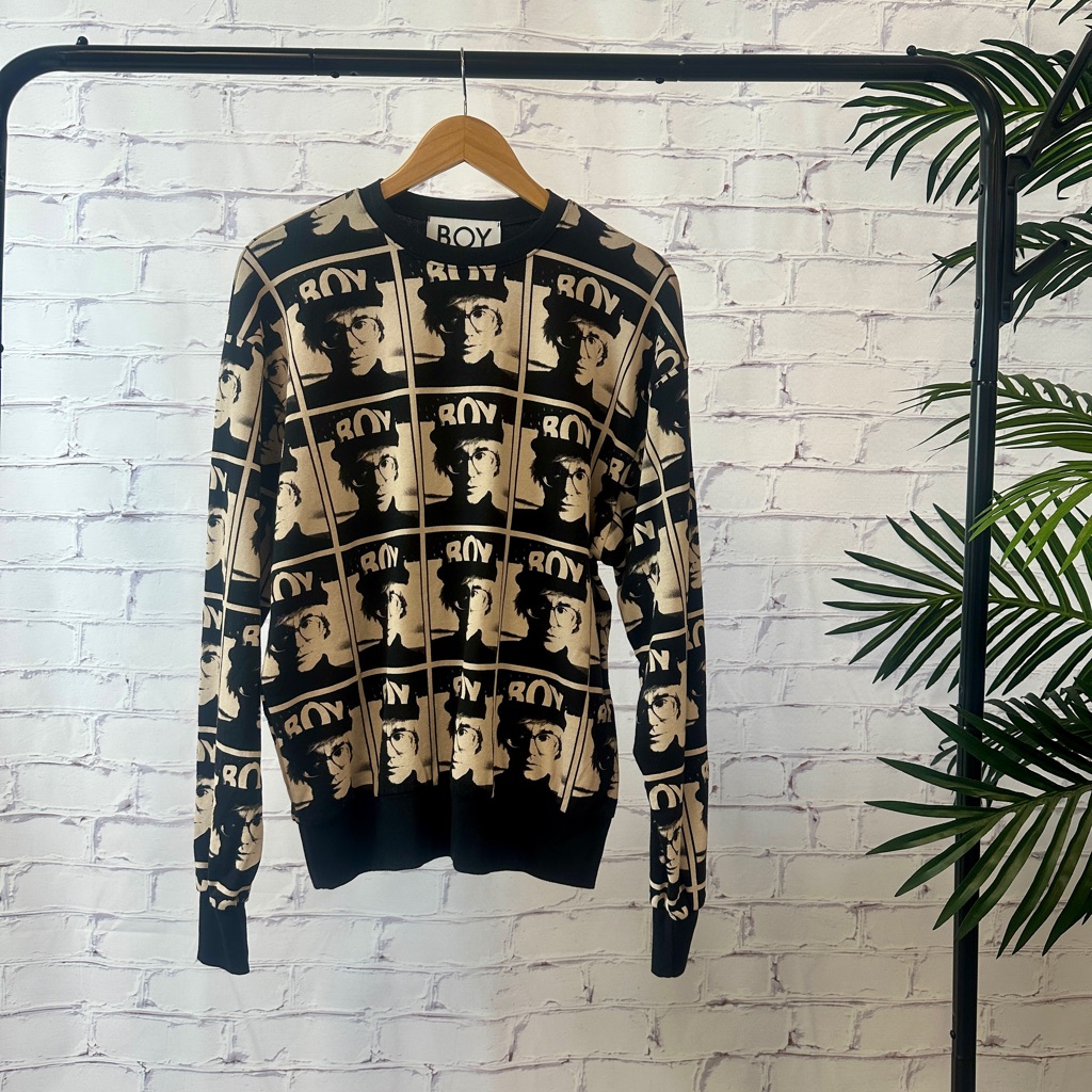 Roy Graphic Crewneck Sweater - Black And Tan